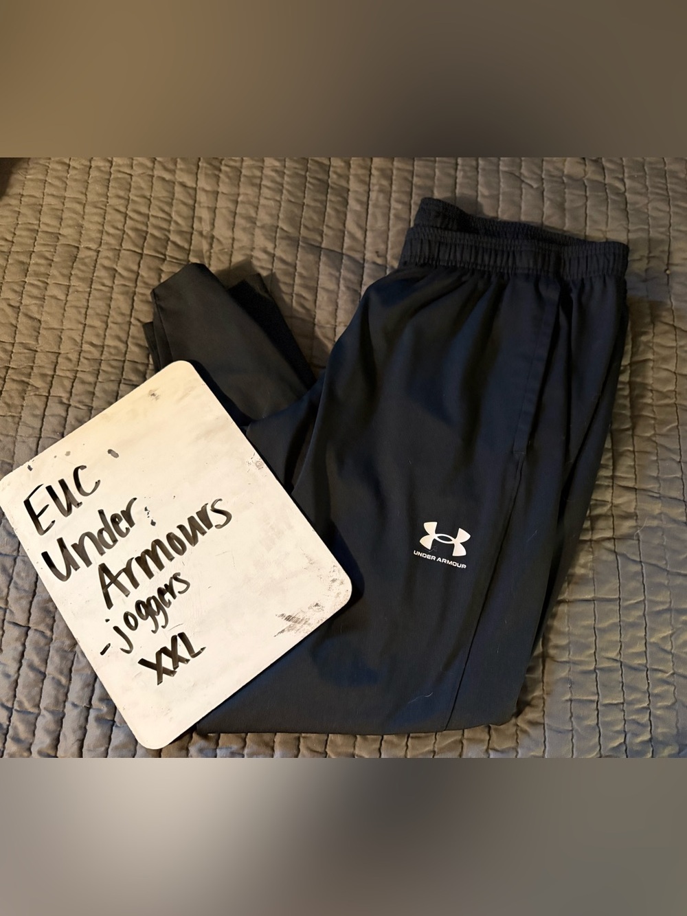 Under Armour Black Jogger Pants with White Logo